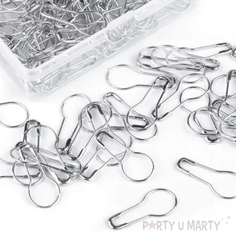 agrafka dekoracyjna srebrna stoklasa 22mm 150 szt