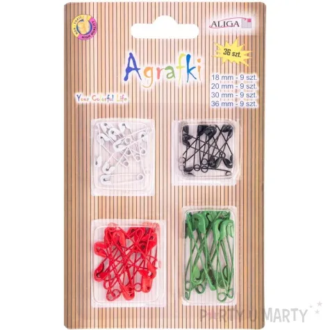 agrafka metalowa classic mix aliga 18 36 mm 36 szt