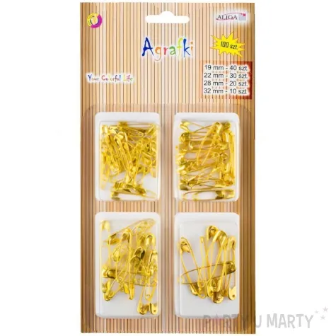 agrafka metalowa classic zlota aliga 19 32mm 100szt