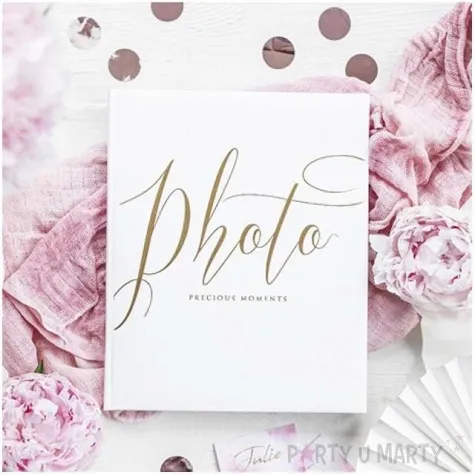 album na zdjecia precious moments partydeco 20 x 24 5 cm bialy 22 kartki