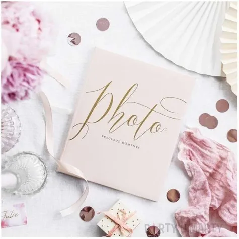 album na zdjecia precious moments partydeco 20 x 24 5 cm pudrowy roz 22 kartki