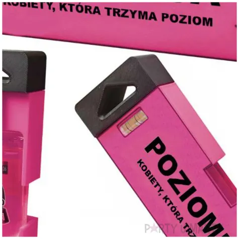 alko poziomica kobieta ktora zawsze trzyma poziom rozowy