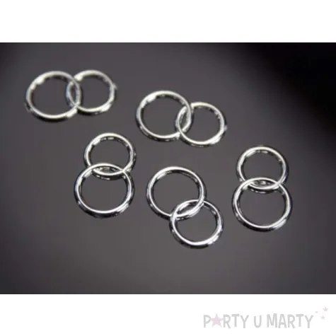 aplikacje obraczki srebrny partydeco 15 mm 25 szt