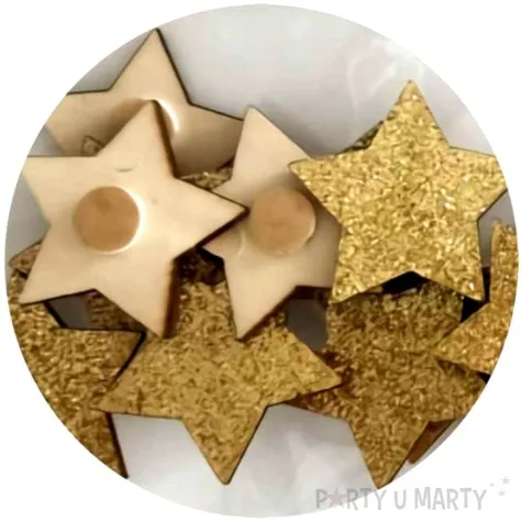 aplikacje zlote gwiazdki drewno samoprzylepne brewis 12 szt