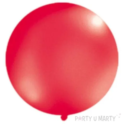 balon 1 metr okragly metalik czerwony 1 szt
