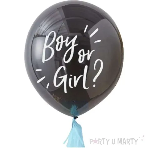 balon boy or girl czarno niebieski partypal 36