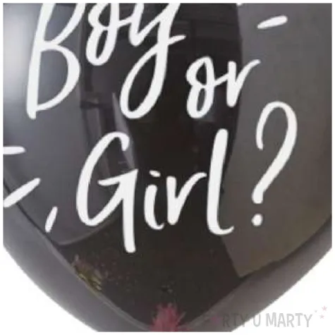 balon boy or girl czarno rozowy partypal 36