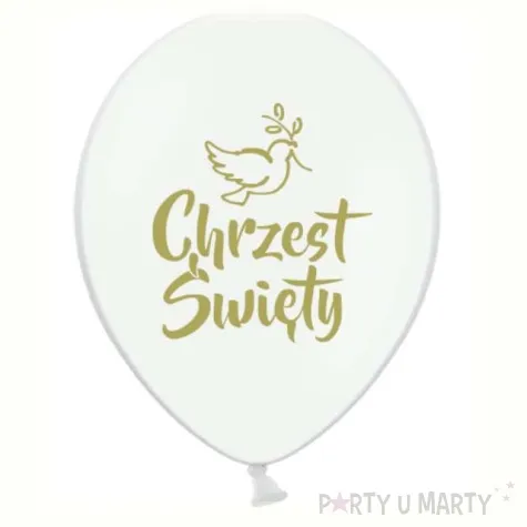 balon chrzest swiety zloty bialy grabo 12 25 szt