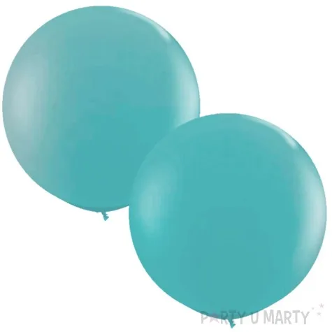 balon classic round turkusowy qualatex 36 2 szt