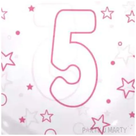 balon cyfra 5 rozowa transparentny tuban 18 orb