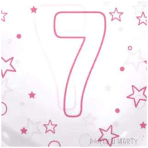 balon cyfra 7 rozowa transparentny tuban 18 orb