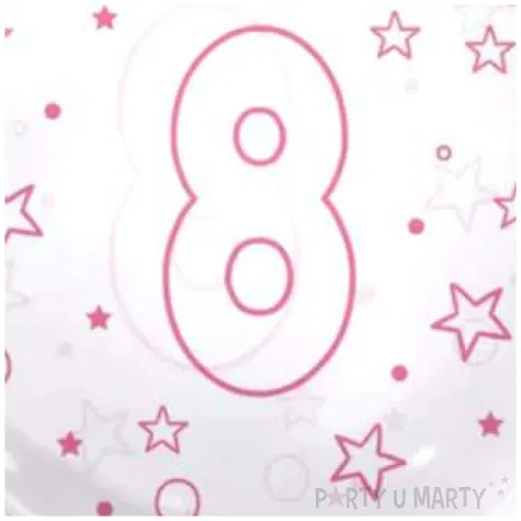 balon cyfra 8 rozowa transparentny tuban 18 orb