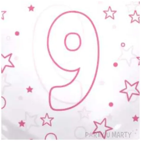 balon cyfra 9 rozowa transparentny tuban 18 orb