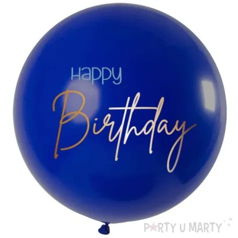 balon elegant happy birthday granatowy folat 31