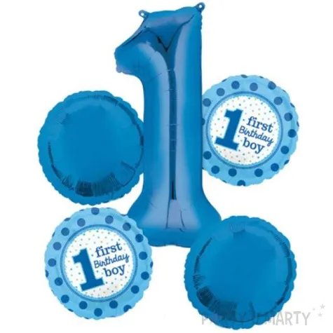 balon foliowy 1 urodzinki birthday boy amscan zestaw