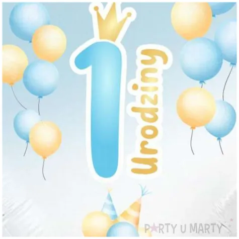 balon foliowy 1 urodziny baloniki blekitno bialy gradient 18 hrt