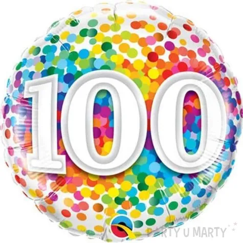balon foliowy 100 confetti qualatex 18 rnd