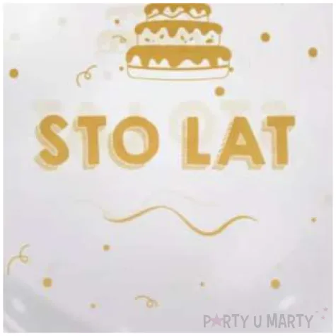 balon foliowy 100 lat zlote przezroczysty tuban 18 orb