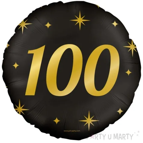 balon foliowy 100 urodziny classy party zloto czarny pd party 18 rnd