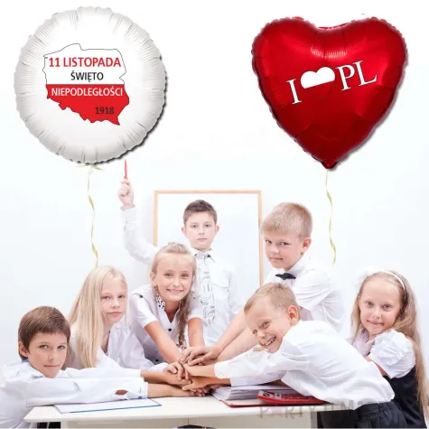 balon foliowy 11 listopada swieto niepodleglosci bialy 18 rnd
