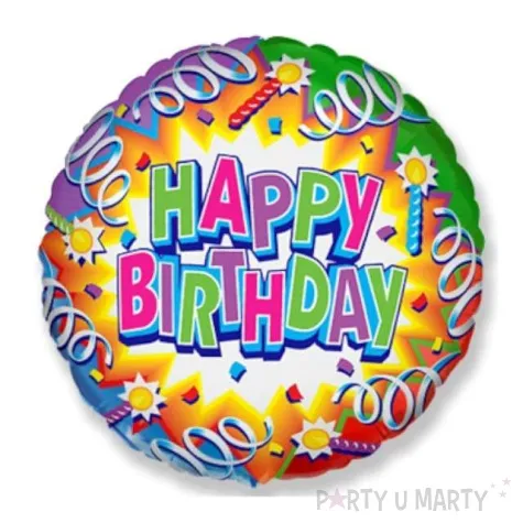 balon foliowy 18 happy birthday serpentyny