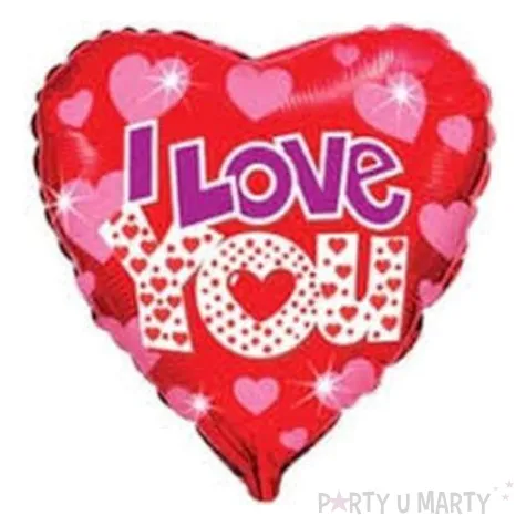 balon foliowy 18 i love you z serduszkami