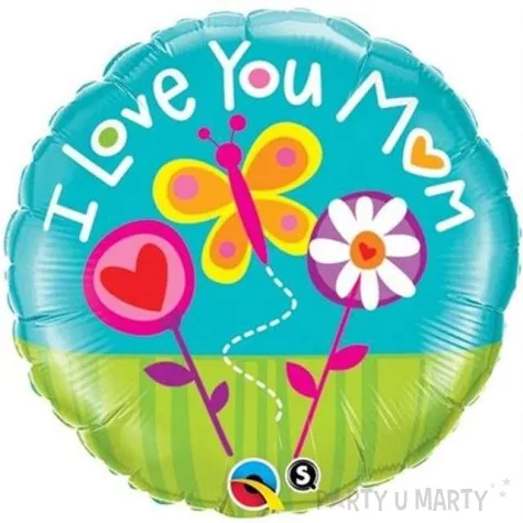 balon foliowy 18 kocham mame motylek