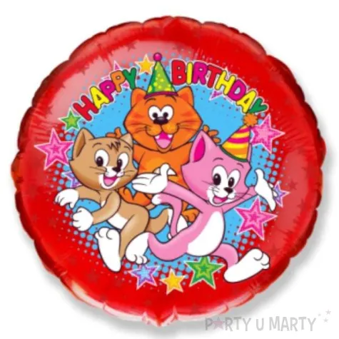 balon foliowy 18 kotki na urodzinach