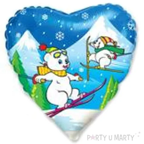 balon foliowy 18 misie na nartach