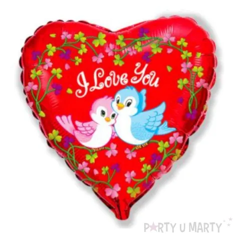 balon foliowy 18 ptaszki i love you