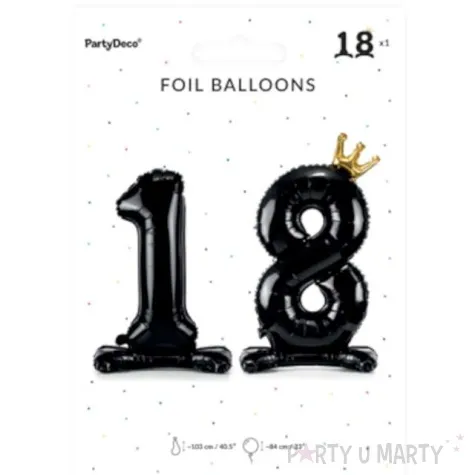 balon foliowy 18 stojaca czarny partydeco 33 dgt
