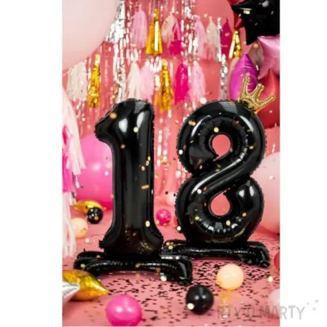 balon foliowy 18 stojaca czarny partydeco 33 dgt