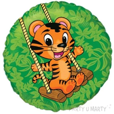 balon foliowy 18 tygrysek na hustawce okragly