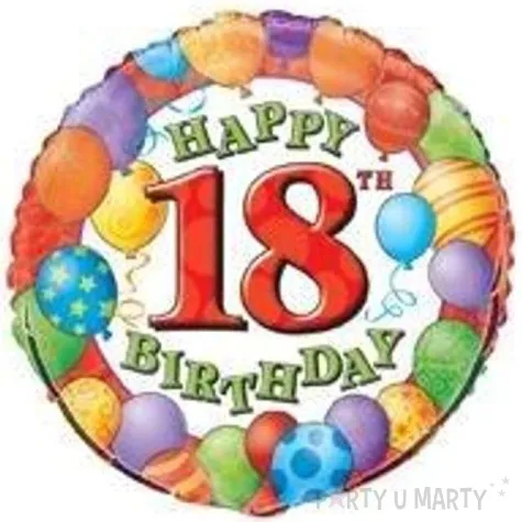 balon foliowy 18 urodziny baloniki unique 18 rnd