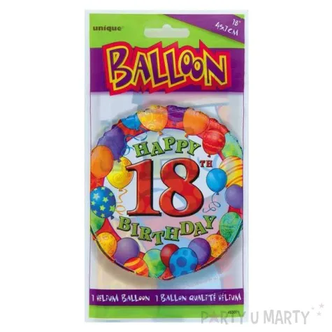 balon foliowy 18 urodziny baloniki unique 18 rnd