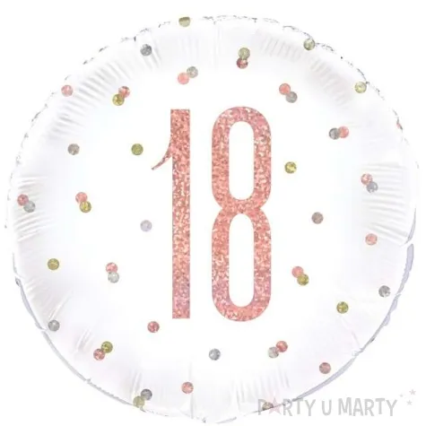 balon foliowy 18 urodziny glitz grochy unique 18 rnd