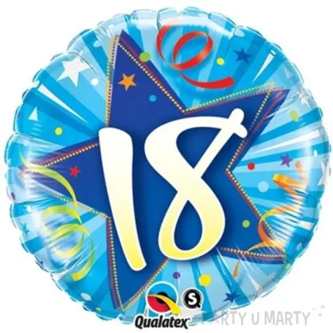 balon foliowy 18 urodziny niebieski qualatex 18 rnd