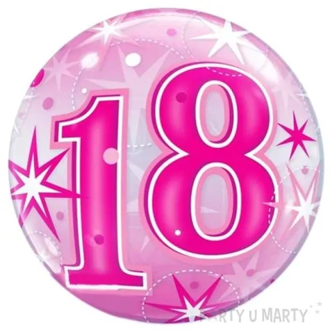 balon foliowy 18 urodziny rozowy qualatex bubbles 22 orb