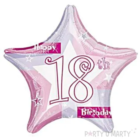 balon foliowy 19 18 gwiazda rozowy
