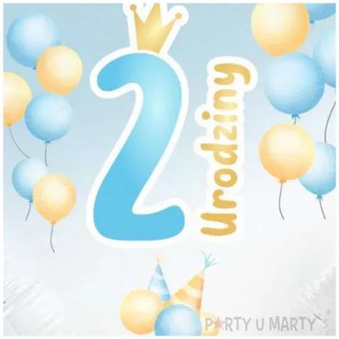 balon foliowy 2 urodziny baloniki blekitno bialy gradient 18 hrt