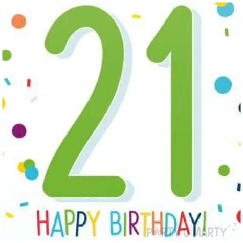 balon foliowy 21 urodziny happy birthday konfetti amscan 16 rnd