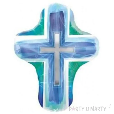 balon foliowy 24 krzyz niebieski