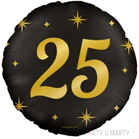 balon foliowy 25 urodziny classy party zloto czarny pd party 18 rnd