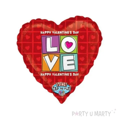balon foliowy 29 serce happy valentines grajacy