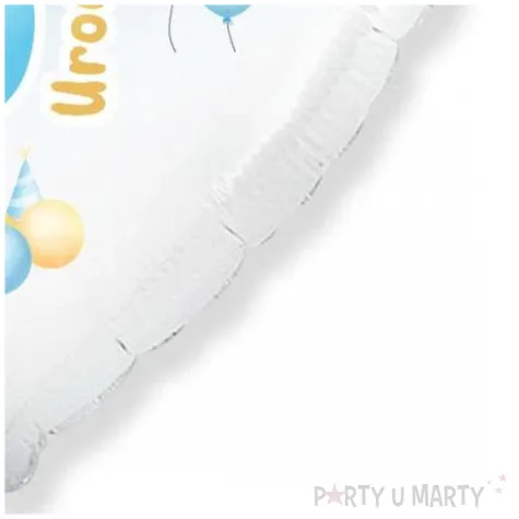 balon foliowy 3 urodziny baloniki blekitno bialy gradient 18 hrt