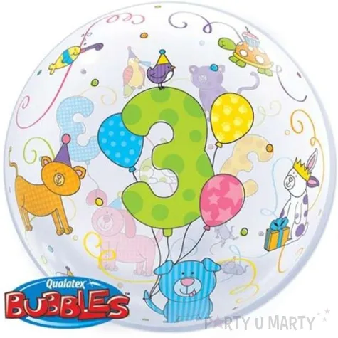 balon foliowy 3 urodziny qualatex 22 orb