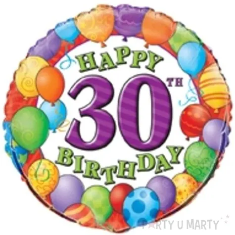 balon foliowy 30 urodziny baloniki unique 18 rnd
