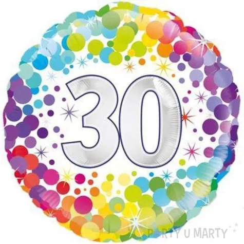 balon foliowy 30 urodziny confetti oaktree 18 rnd