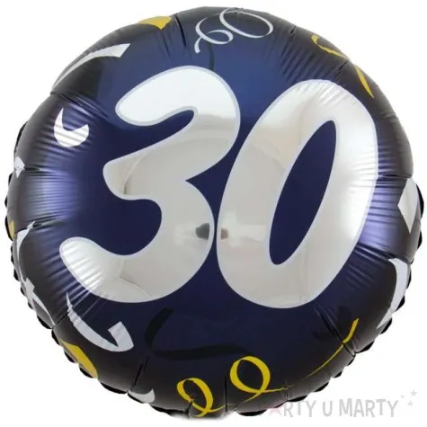 balon foliowy 30 urodziny czarny folat 18 rnd