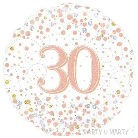 balon foliowy 30 urodziny white oaktree 18 rnd